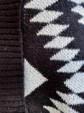 Black Aztec Printed Lightweight Cardigan with Pockets