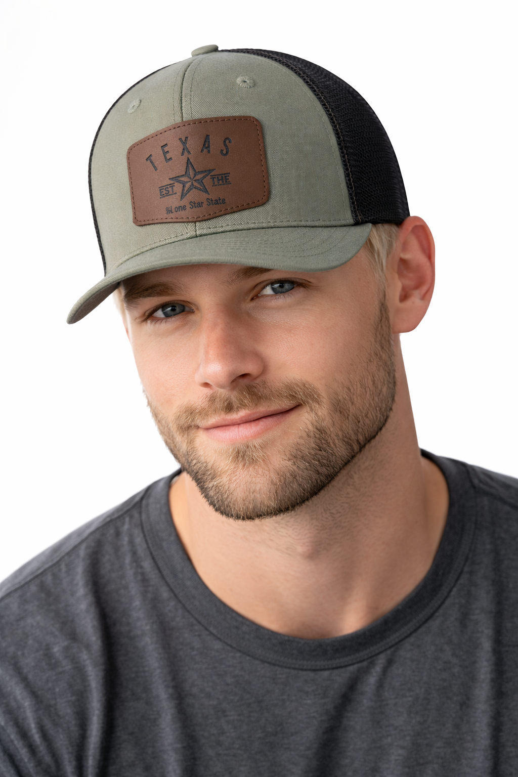 TEXAS STAR PATCH - Richardson Flex fit. Olive/BLACK Cap Hat