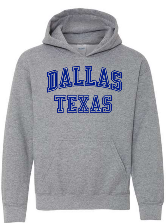 Dallas Texas Youth Grey Hoodie