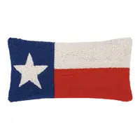 Texas Flag Wool Hooked Pillow