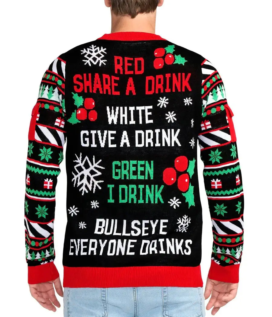 Drinking Game Men's Fun Ugly Christmas Sweater