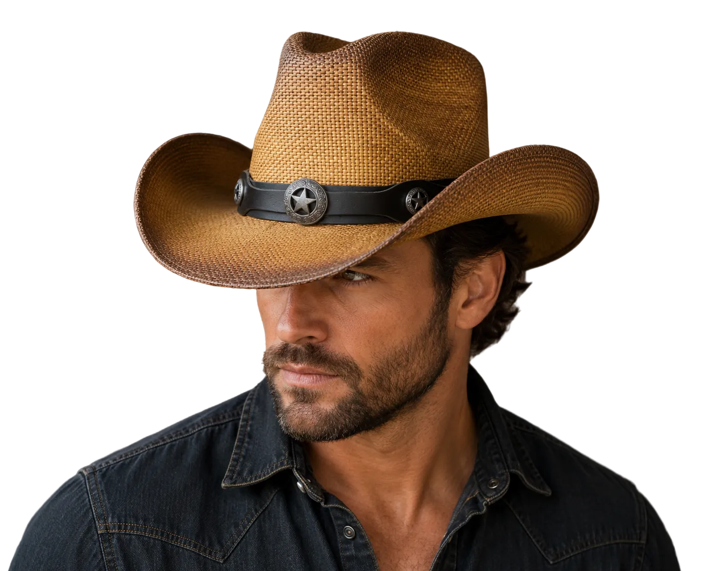 BULLLHIDE STAR CENTRAL STRAW COWBOY HAT