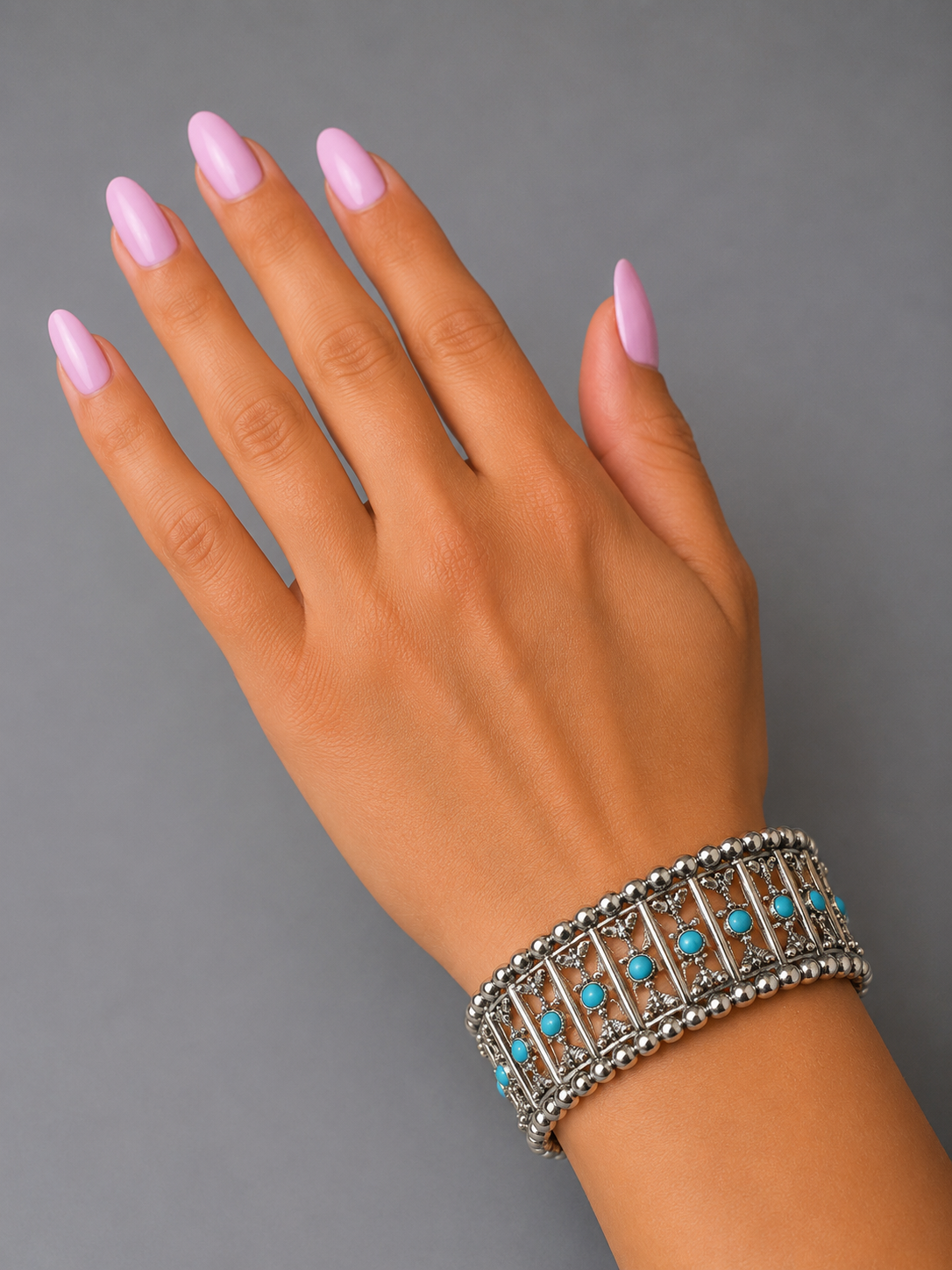 Western Cowgirl Turquoise  Vintage Sliver Bracelet