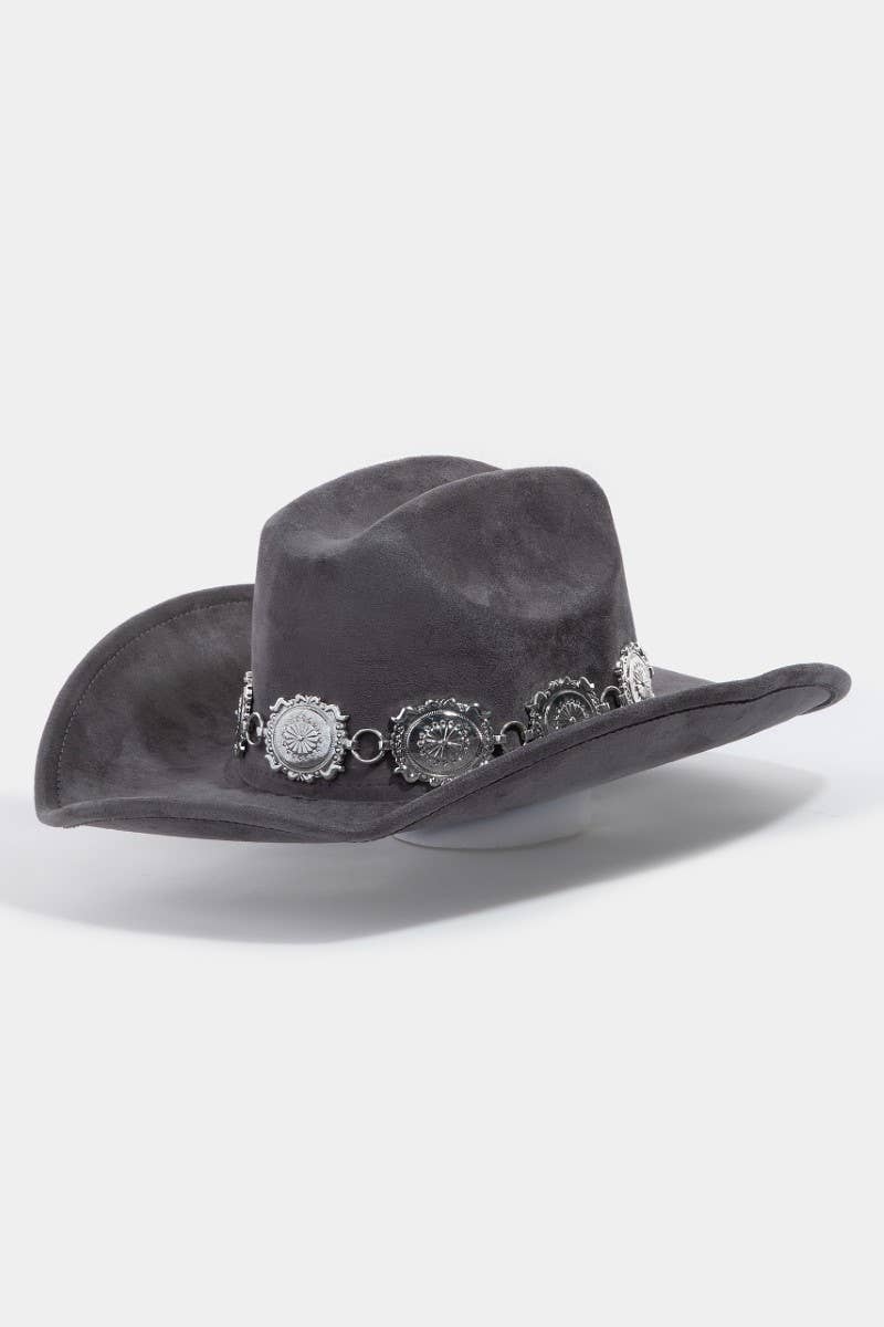 Metallic Concho Chain Cowboy Hat