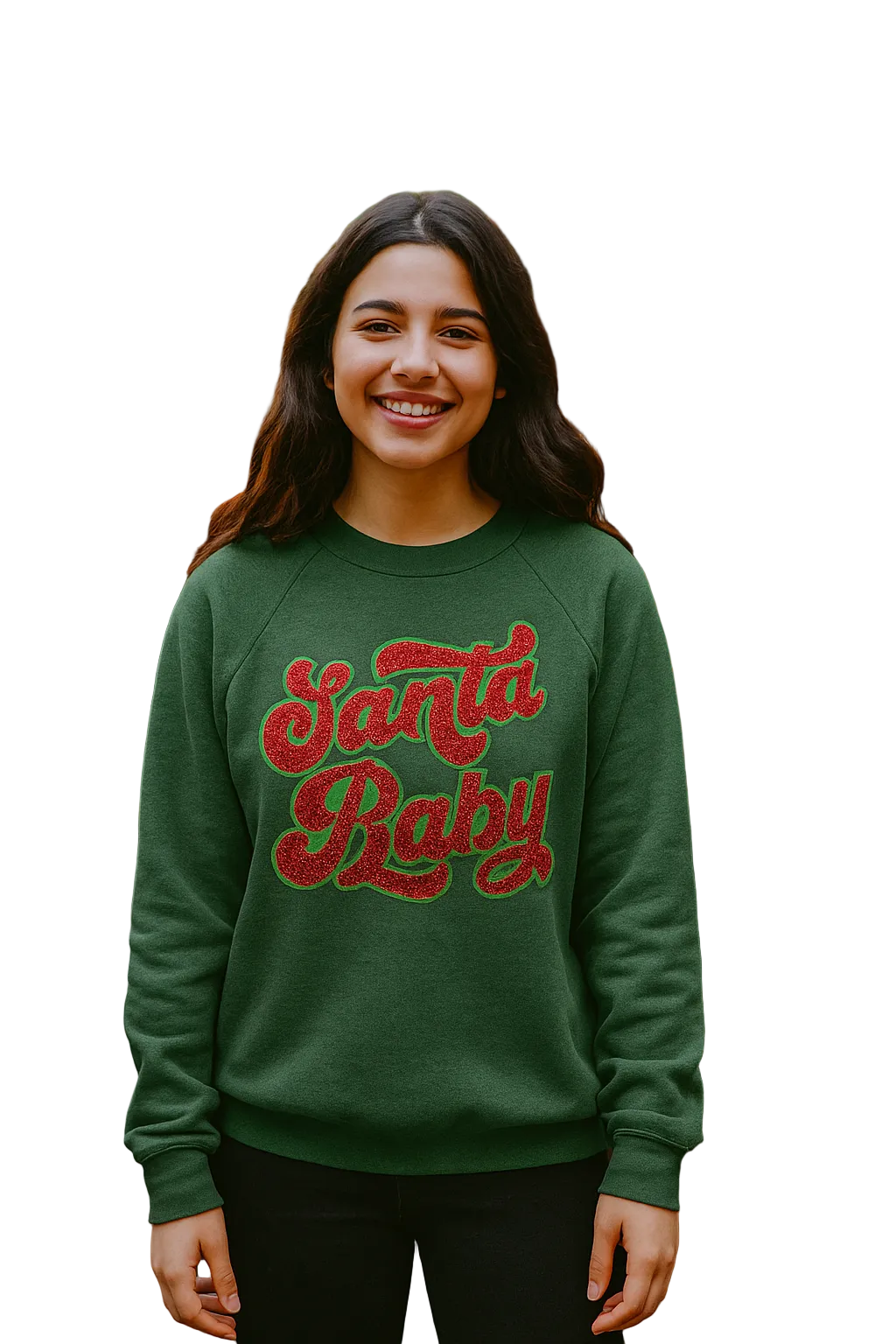 Santa Baby Green Crew Sweater