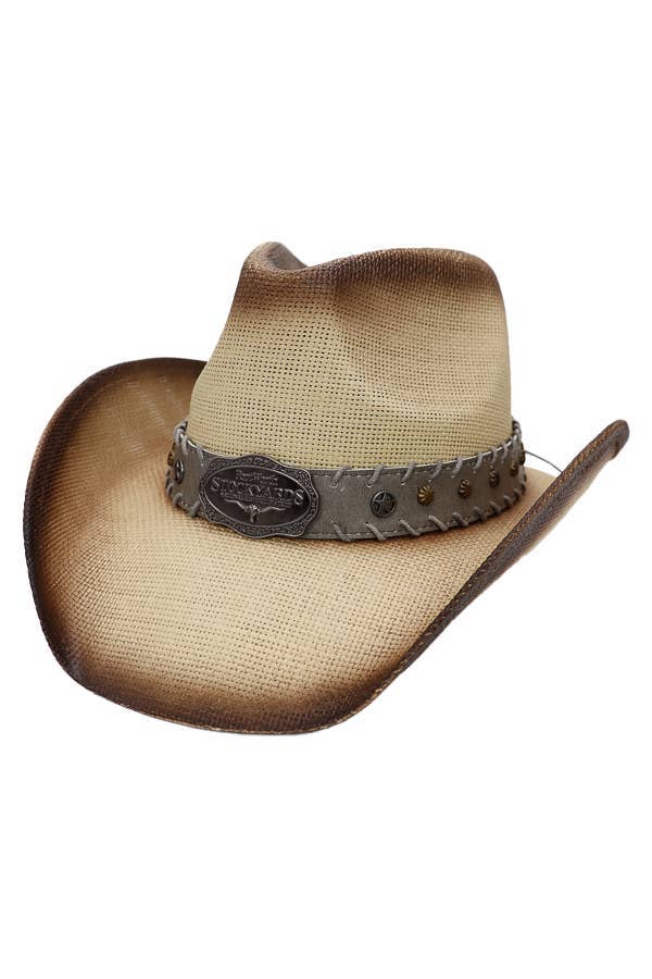 Fort Worth Stockyards Longhorn Western Cowboy Hat: NATURAL / ONE SIZE