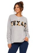 Floral Texas Oversized Sweatshirt – Heather Grey