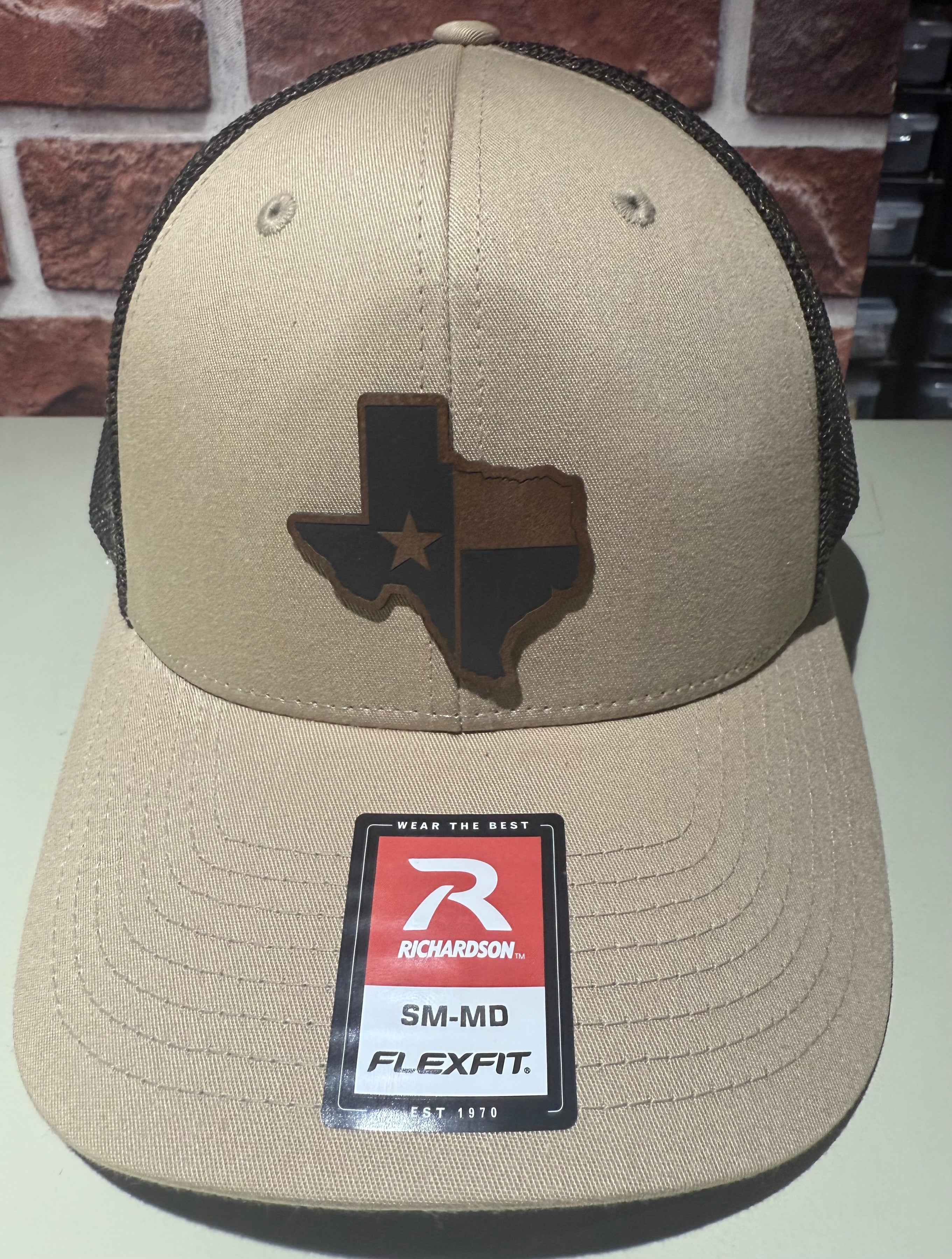 TEXAS MAP PATCH - Richardson Flex fit HEATHER Black /BLACK Cap Hat