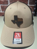 TEXAS MAP PATCH - Richardson Flex fit HEATHER Black /BLACK Cap Hat