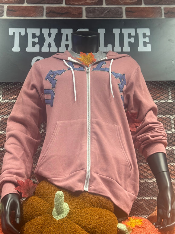 Texas Chenille Zip Up Jacket Hoodie