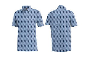 Texas State Performance Polo Light Blue/Navy by Texas Life Outfitters