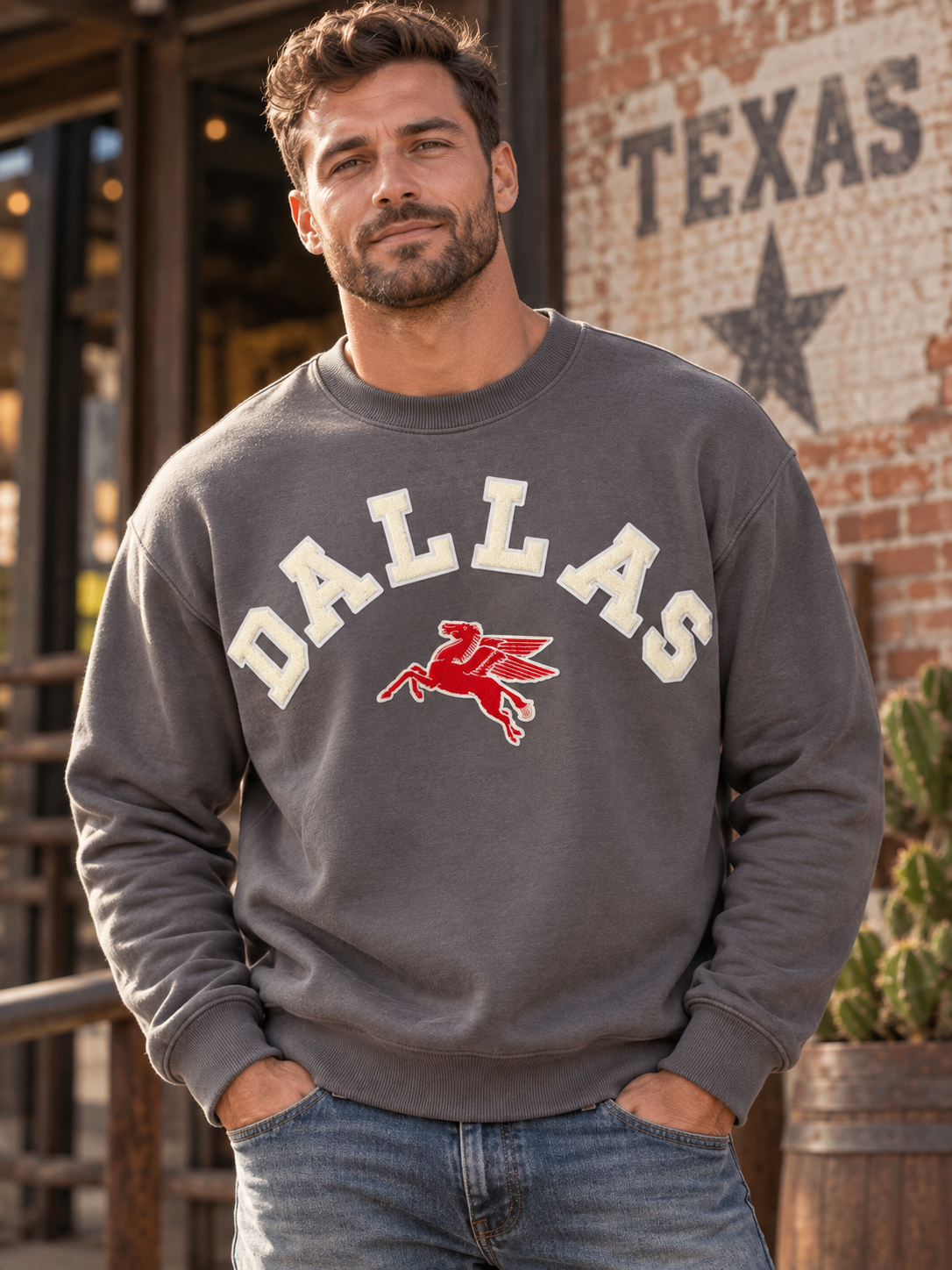 Limited-Edition Dallas Pegasus 100% Cotton Crewneck