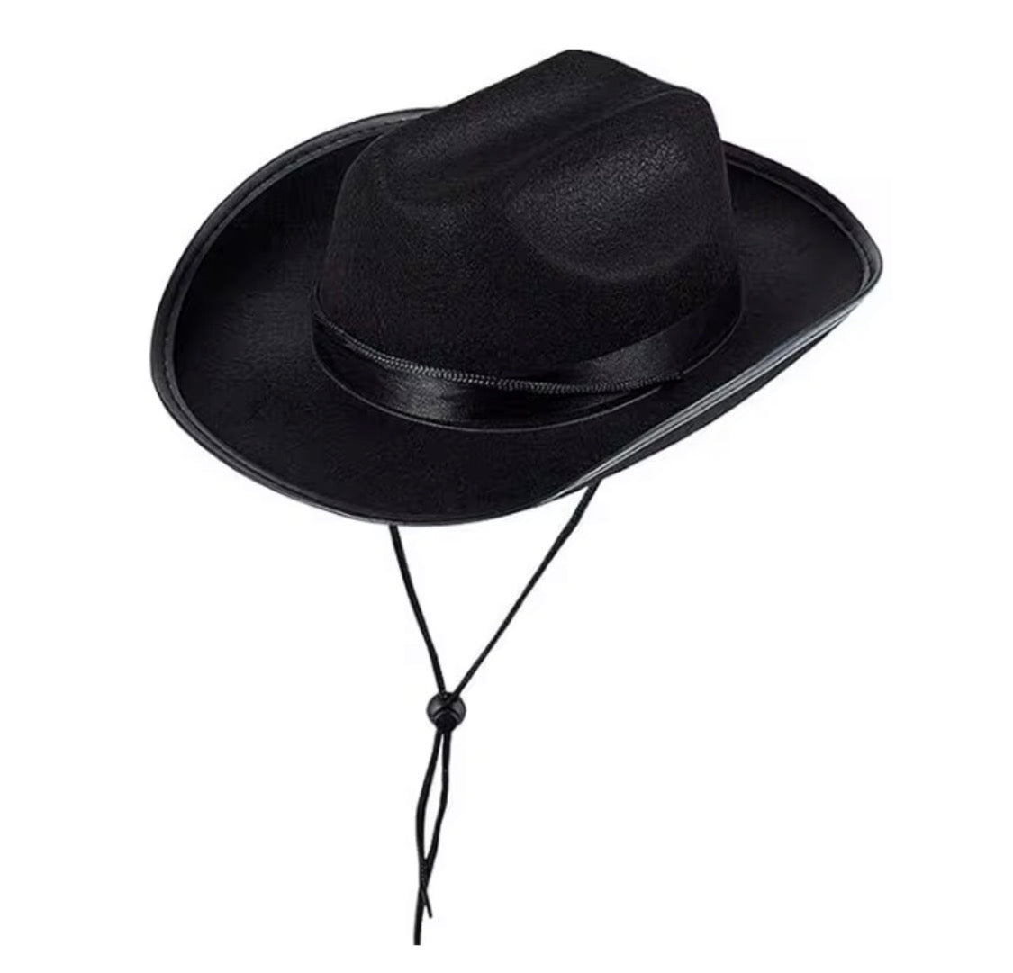 Kids Monochrome Felt Cowboy Hat Black