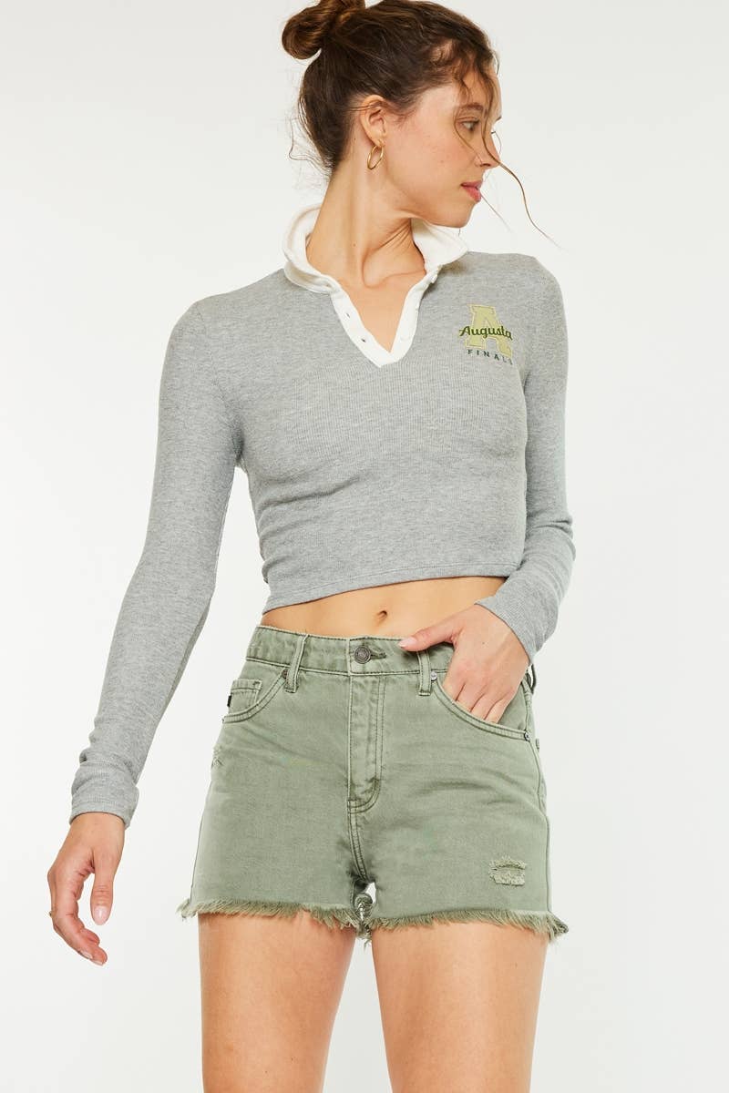 Womens High Rise Denim Shorts
