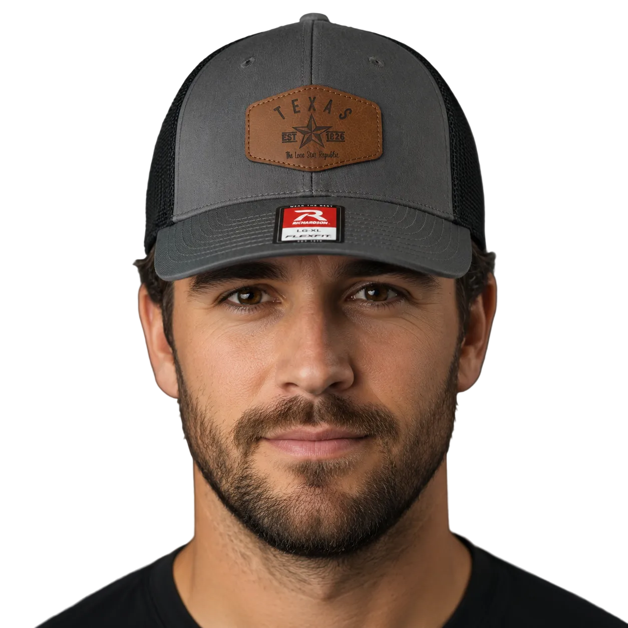 TEXAS STAR PATCH - Richardson Flex fit. Olive/BLACK Cap Hat