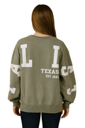 Dallas Texas 1841 French Terry Crew Fleece Sweatshirt