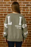 Dallas Texas 1841 French Terry Crew Fleece Sweatshirt