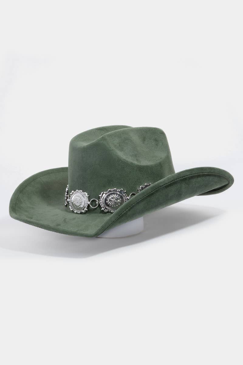 Metallic Concho Chain Cowboy Hat