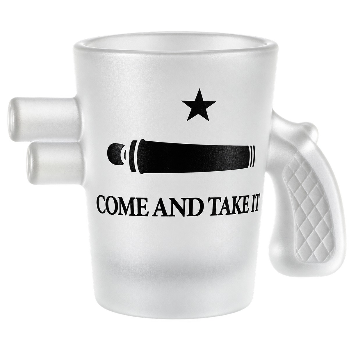 Come and Take It Frosted Glass Shot Glass