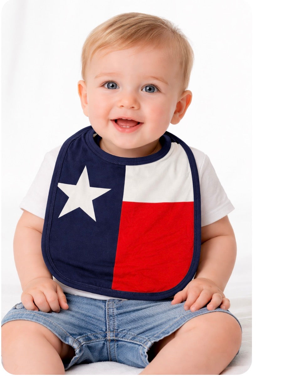 Texas Baby State Flag bamboo  Bib