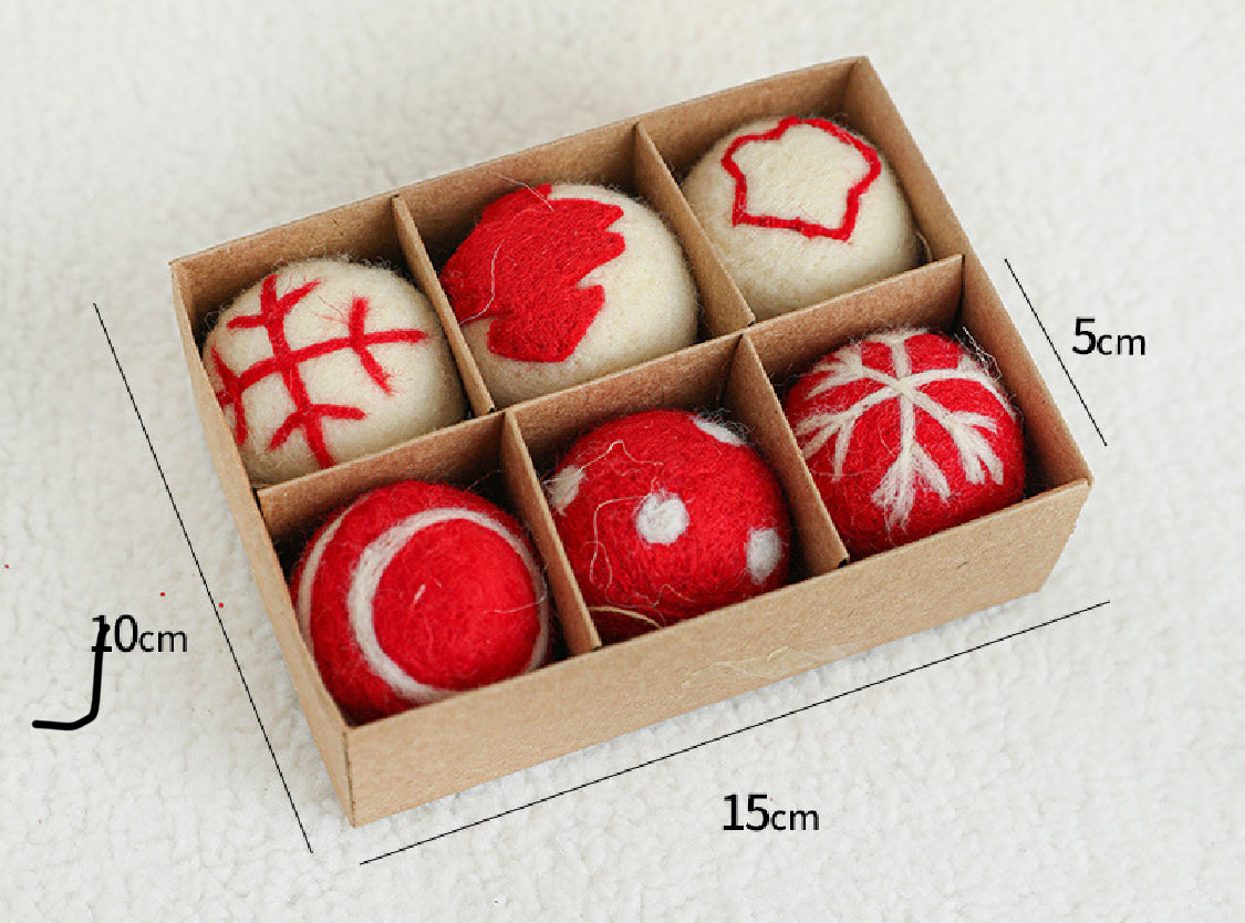 6 Piece Felt Holiday Ornament