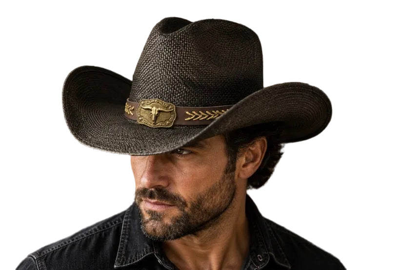 Lonestar Buckle Straw Cowboy Hat