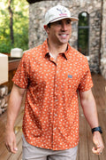 Burlebo Lone Star State (Orange) Performance Button Up -