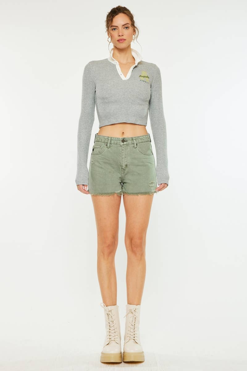 Womens High Rise Denim Shorts