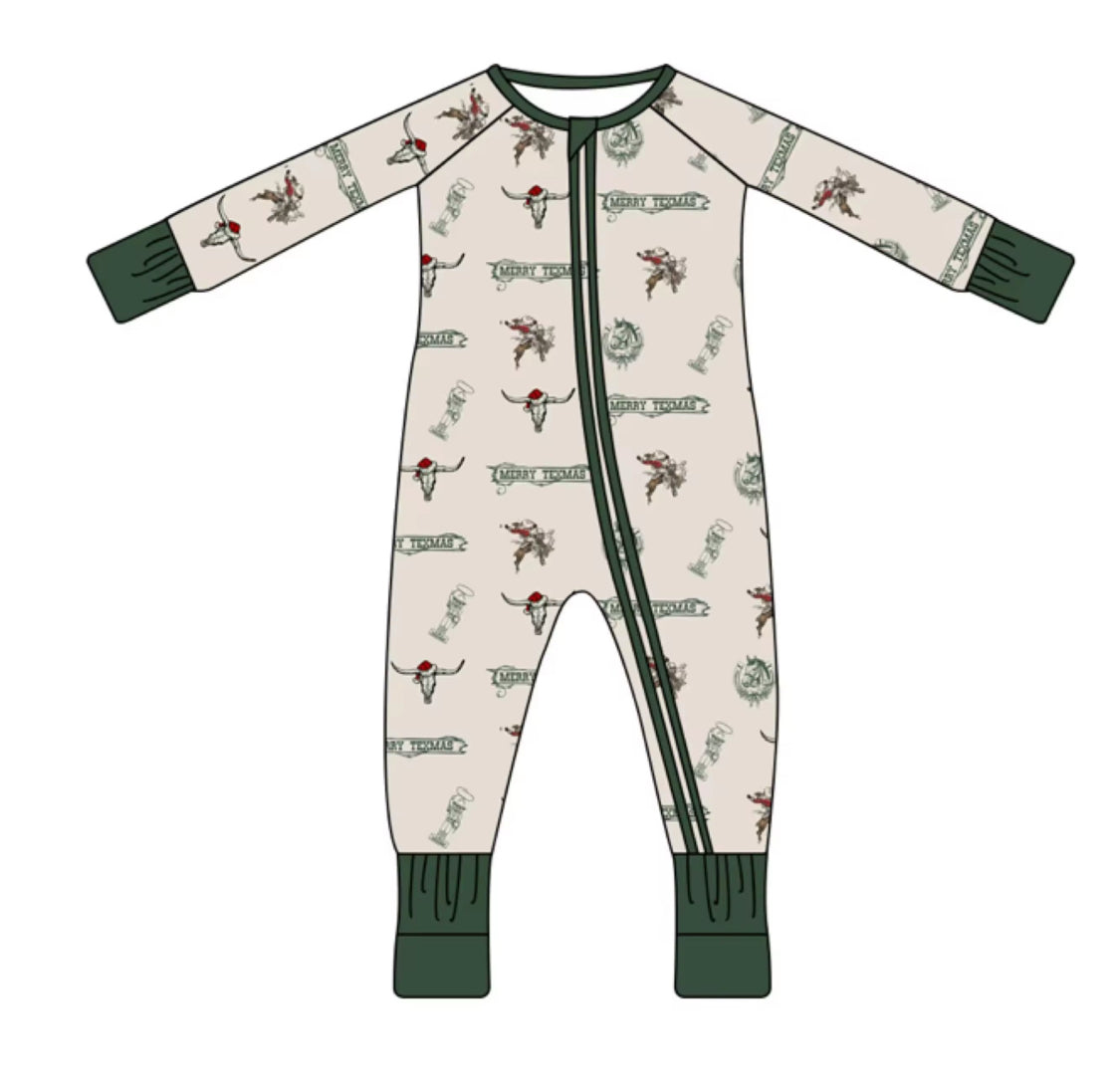 14 Texas Christmas Baby Zip Up