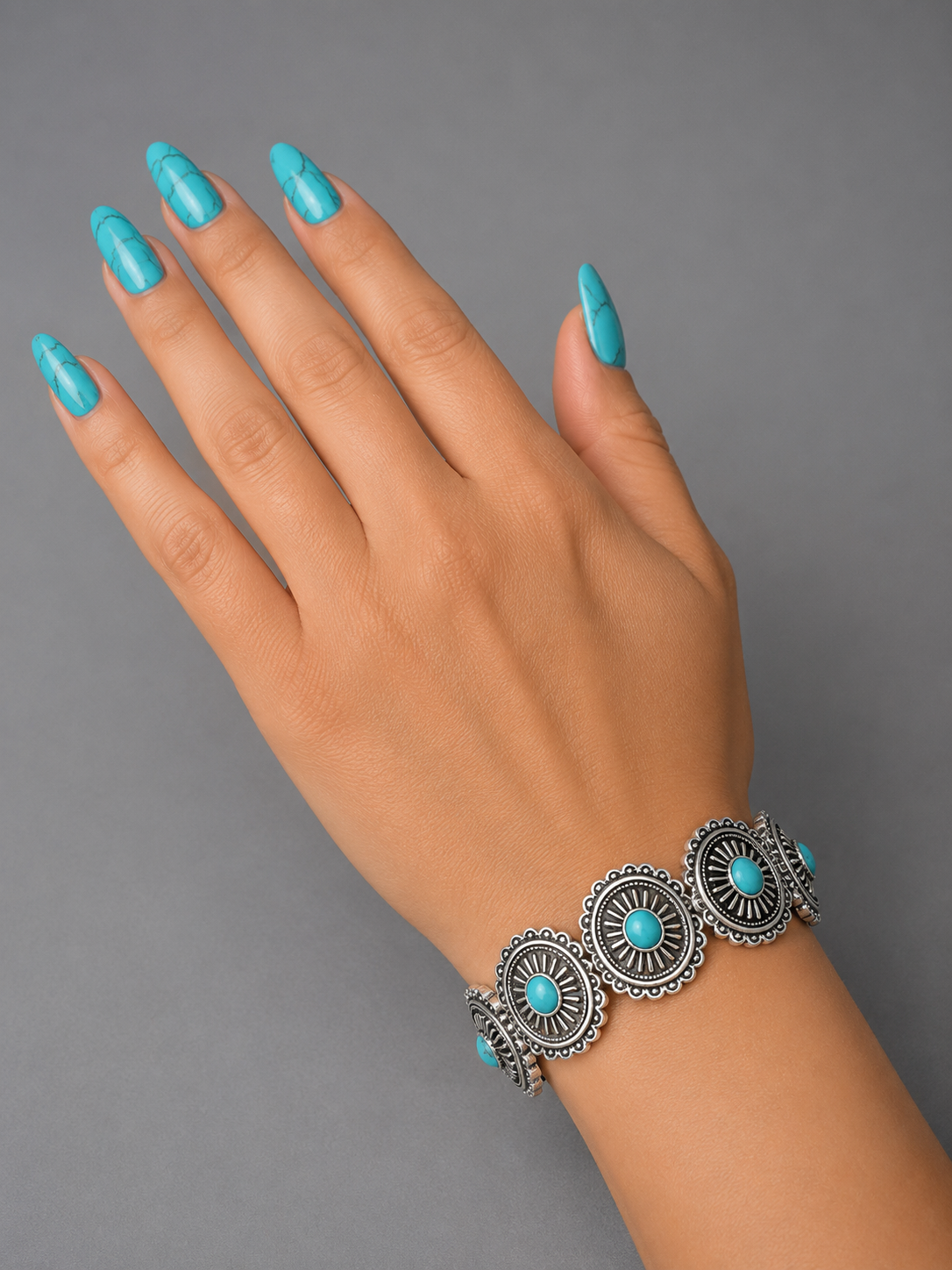 Western Cowgirl Turquoise  Vintage Sliver Bracelet