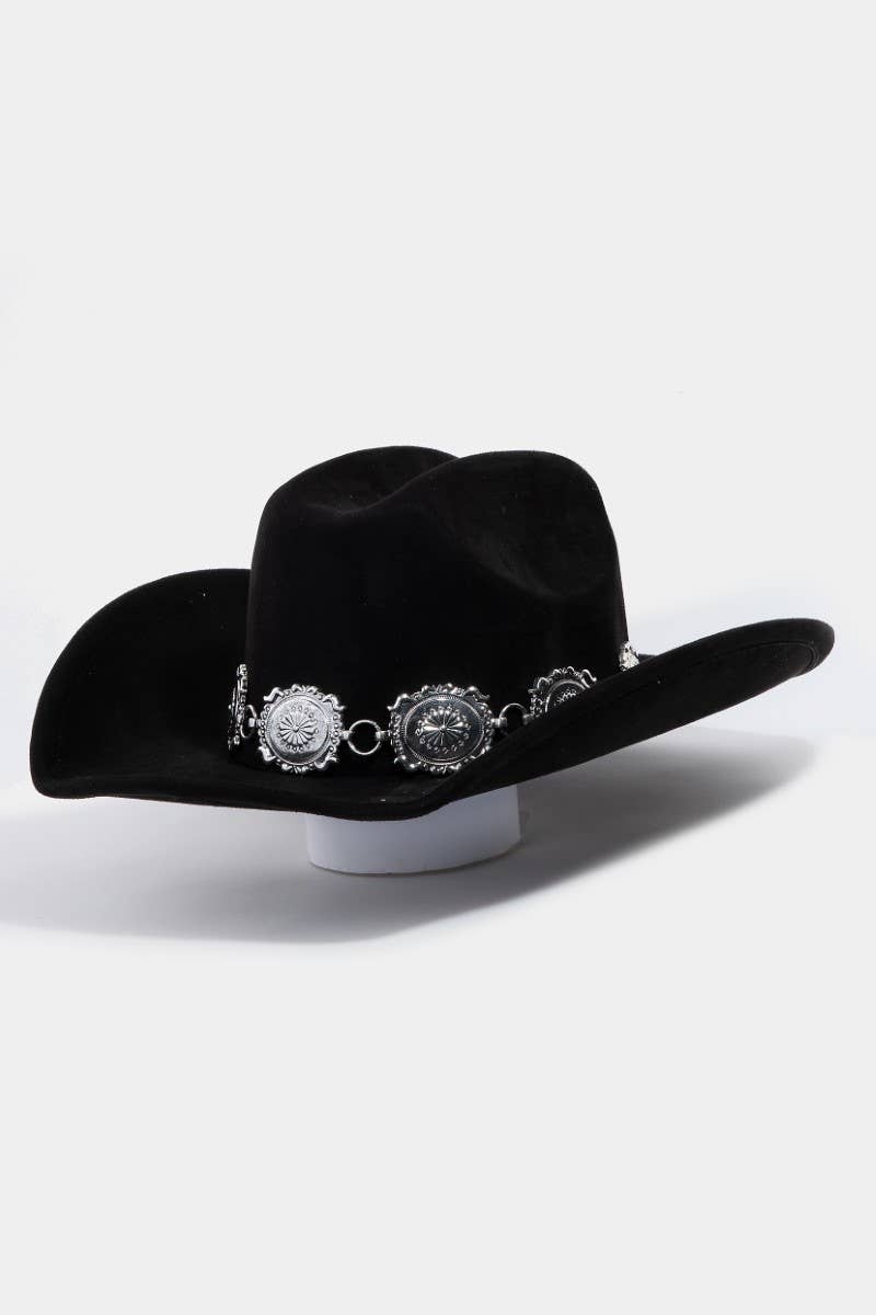 Metallic Concho Chain Cowboy Hat