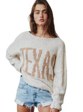 Oversized Ivory Texas Knit Sweater