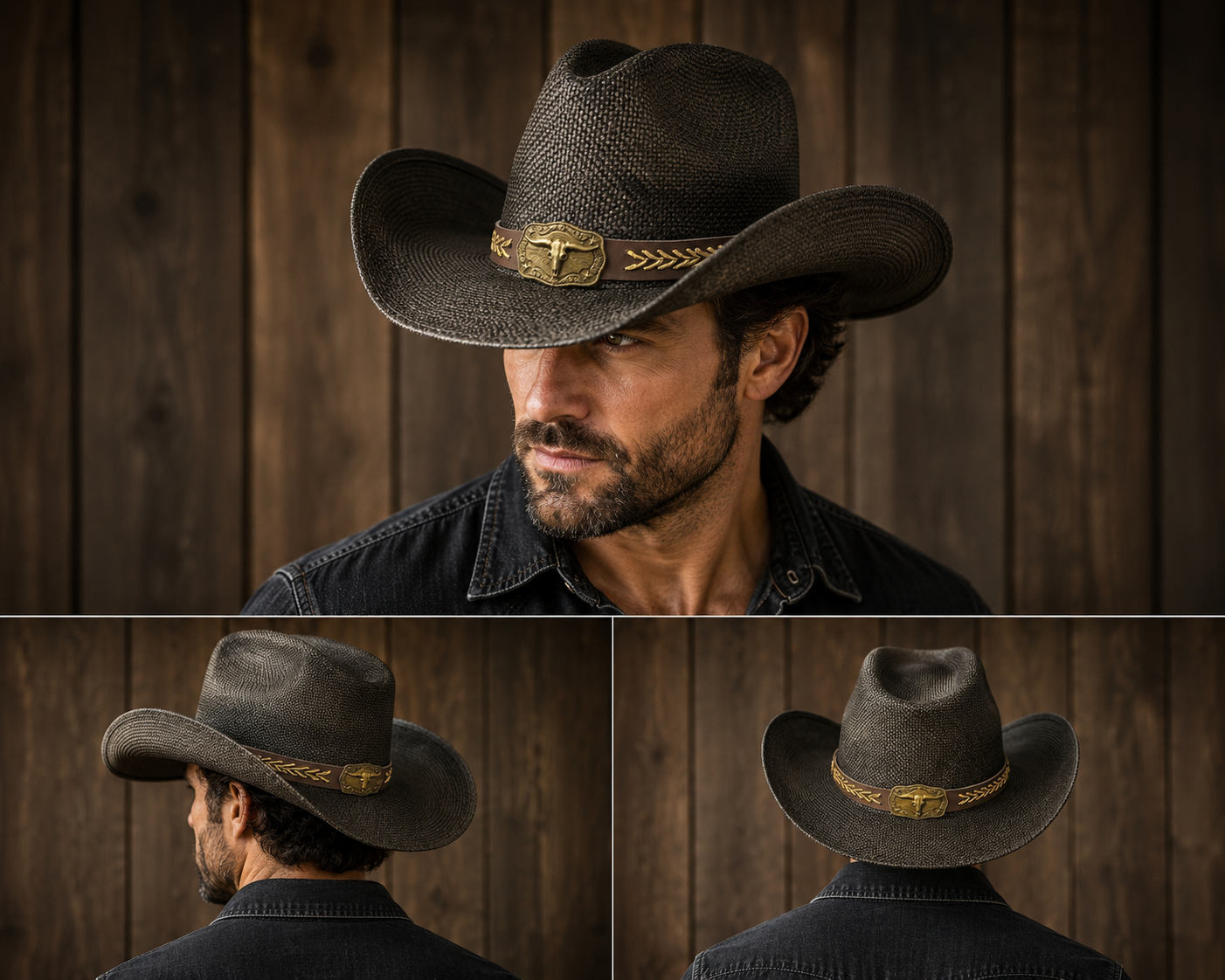 Lonestar Buckle Straw Cowboy Hat