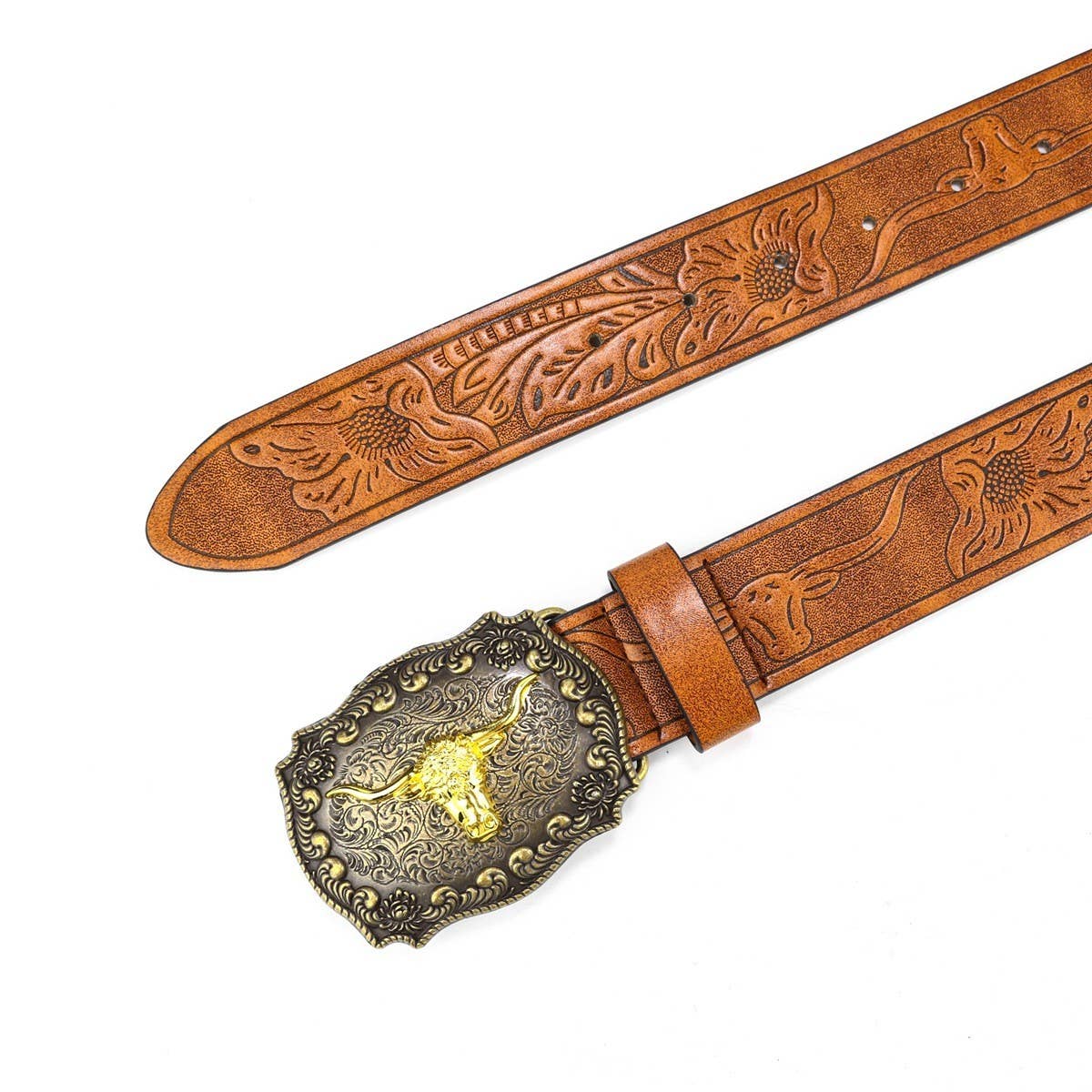 WESTERN COWBOY BELT COW HEAD