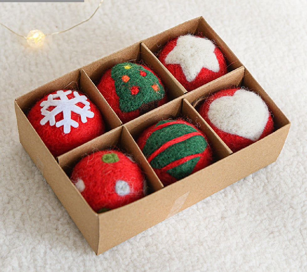 6 Piece Felt Holiday Ornament