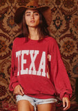 TEXAS corded light weight crewneck sweatshirt with stretch