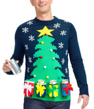 Christmas Tree Beer Holder Men's Ugly Christmas Sweater