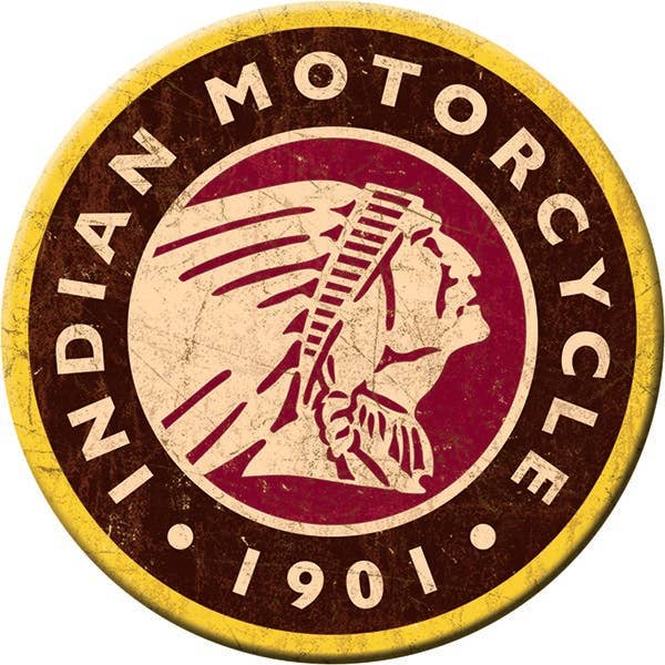 Magnet: Indian Logo Round Metal wrapped with printed media