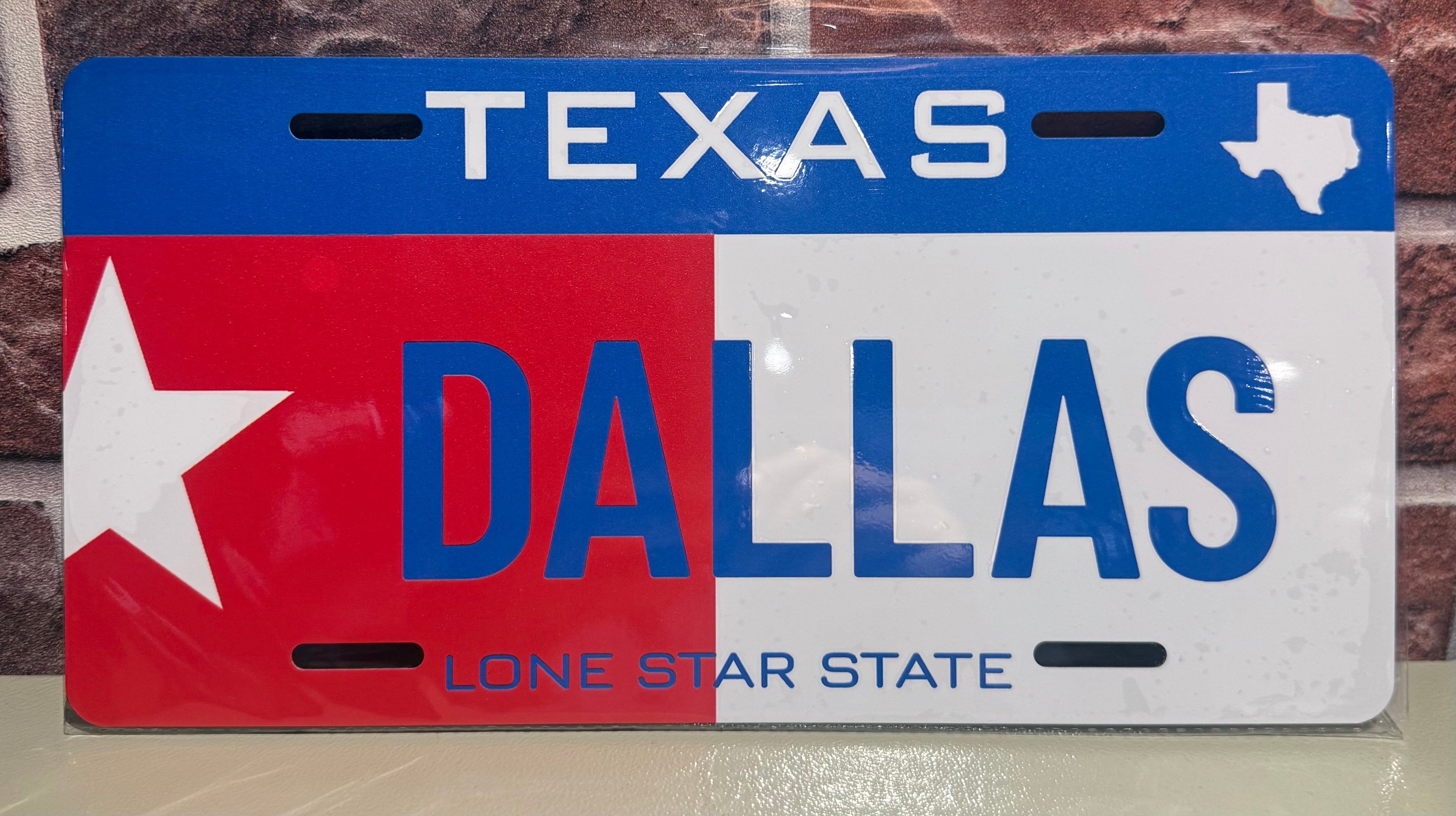 “DALLAS TEXAS" Aluminum Embossed License Plate 6"x12"