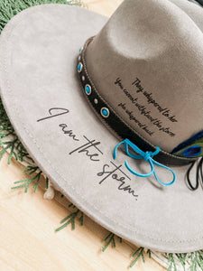 I am The Storm Burned Hat Western Hat Rancher Cowboy