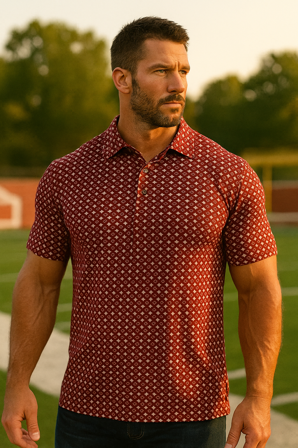 Texas State Dark Maroon Performance Polo