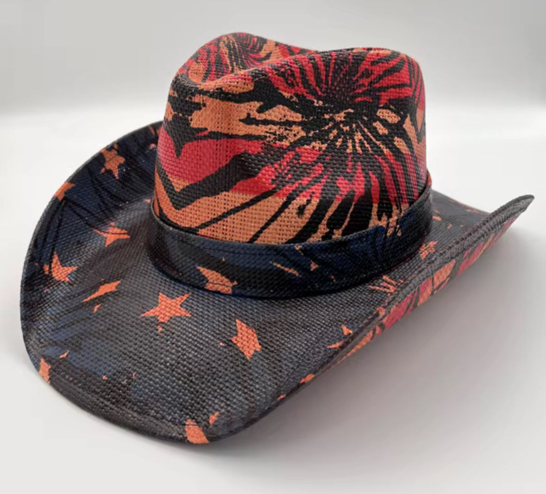 United Tan / Red /Blue Cowboy Hat