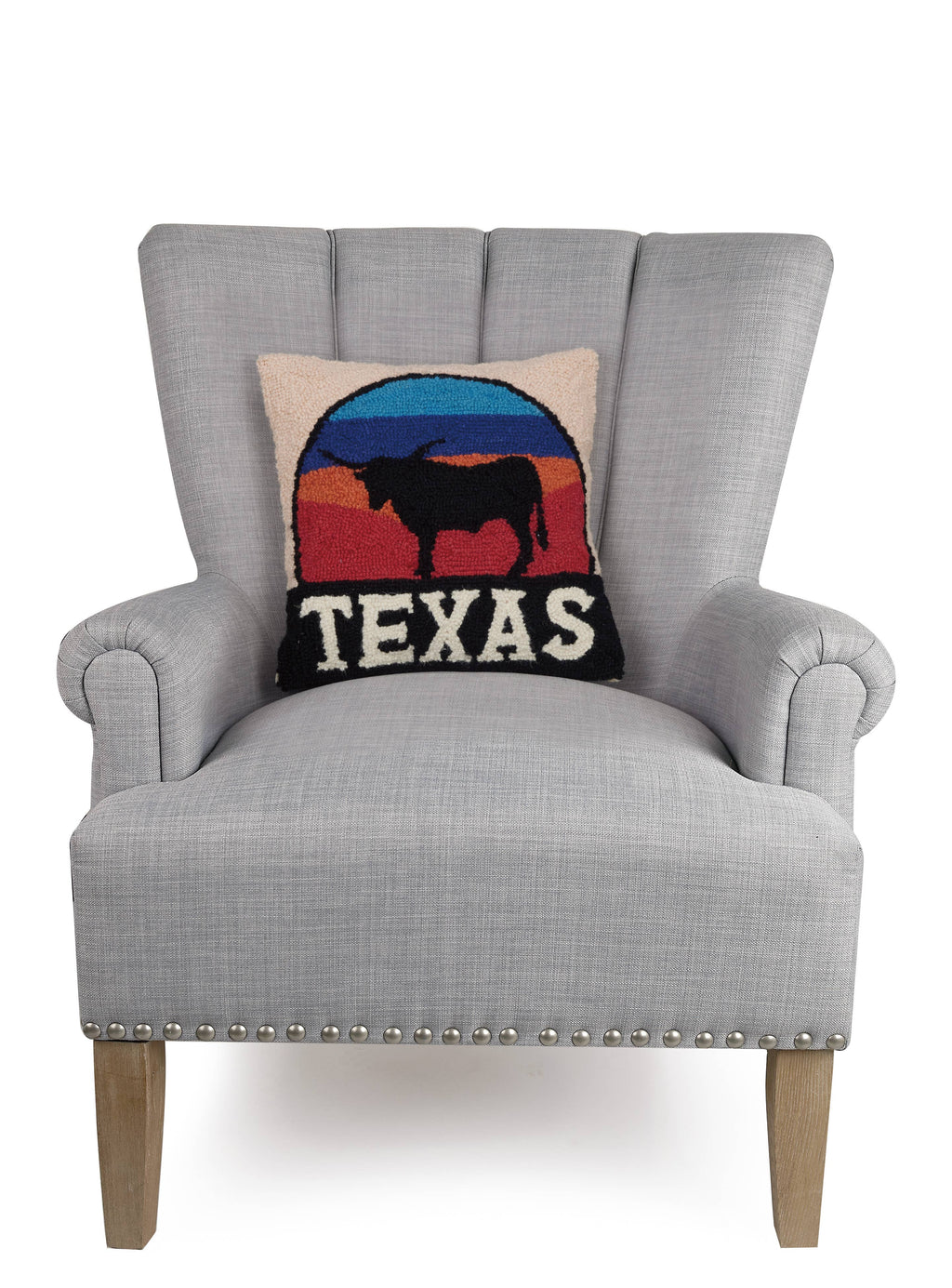 Longhorn In Sunset Hook Pillow