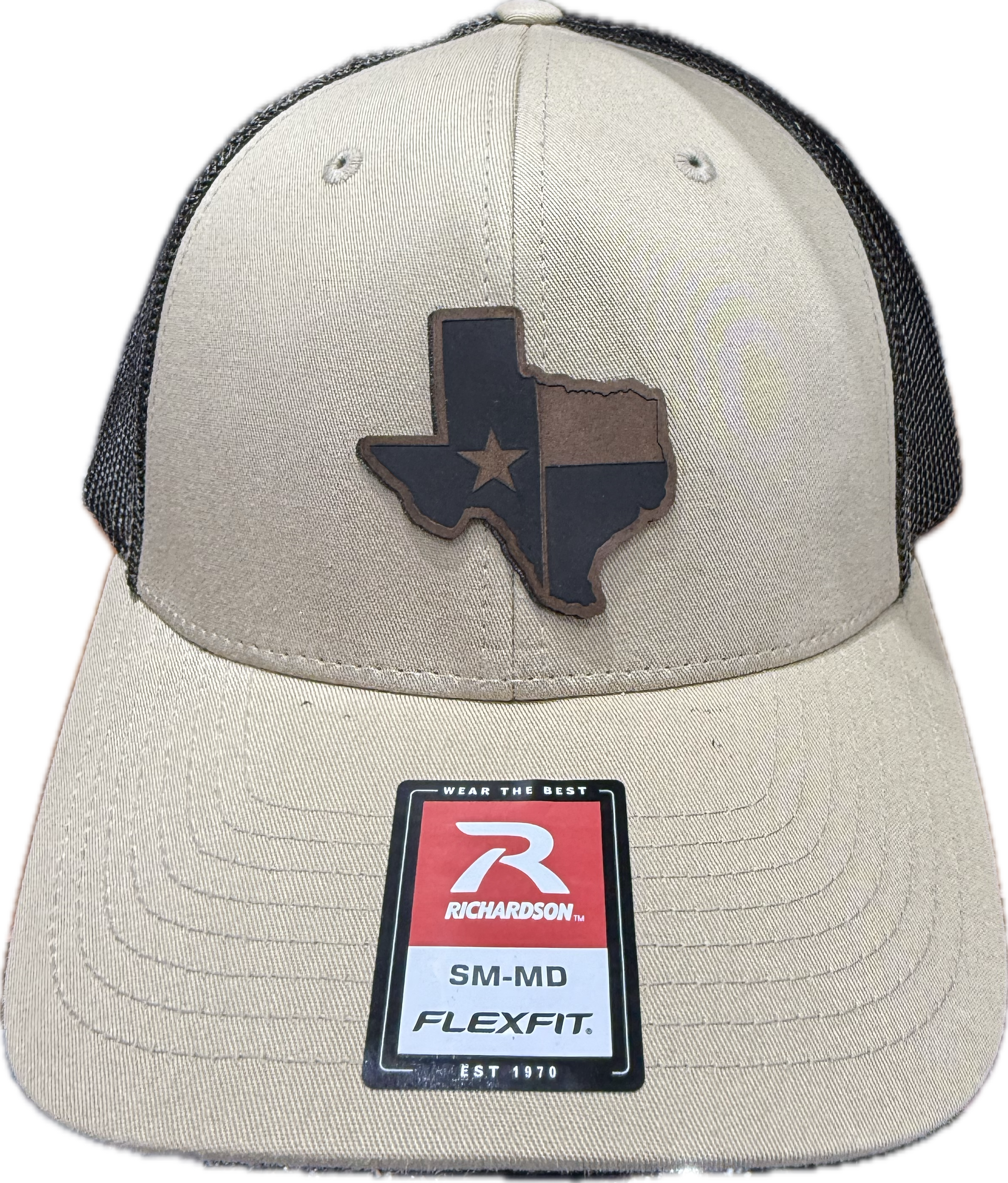 TEXAS MAP - Richardson Flex fit HEATHER TAN/BLACK Cap Hat