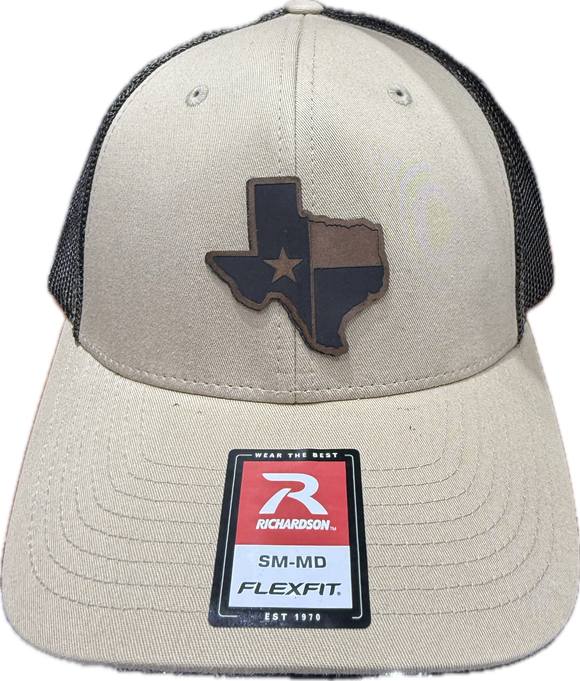 TEXAS MAP - Richardson Flex fit HEATHER TAN/BLACK Cap Hat