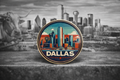 Collector edition Dallas circle skyline jumbo Lapel Pin