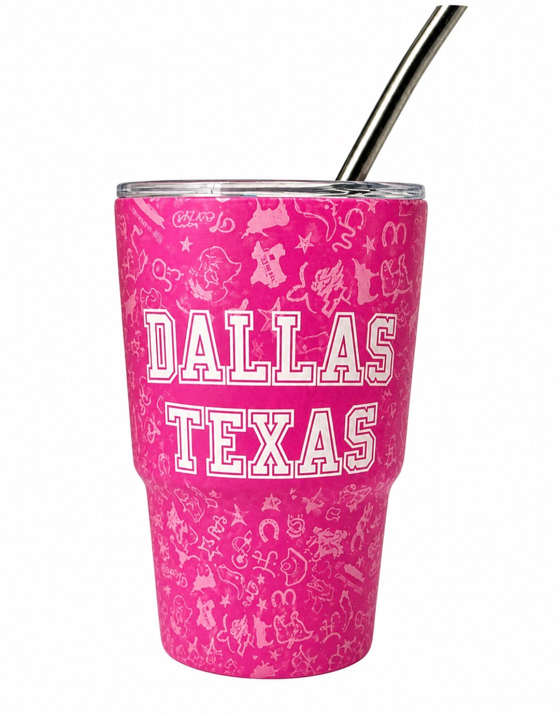 Mini Pink DALLAS  Texas Icons Tumbler Shot Glass 3oz