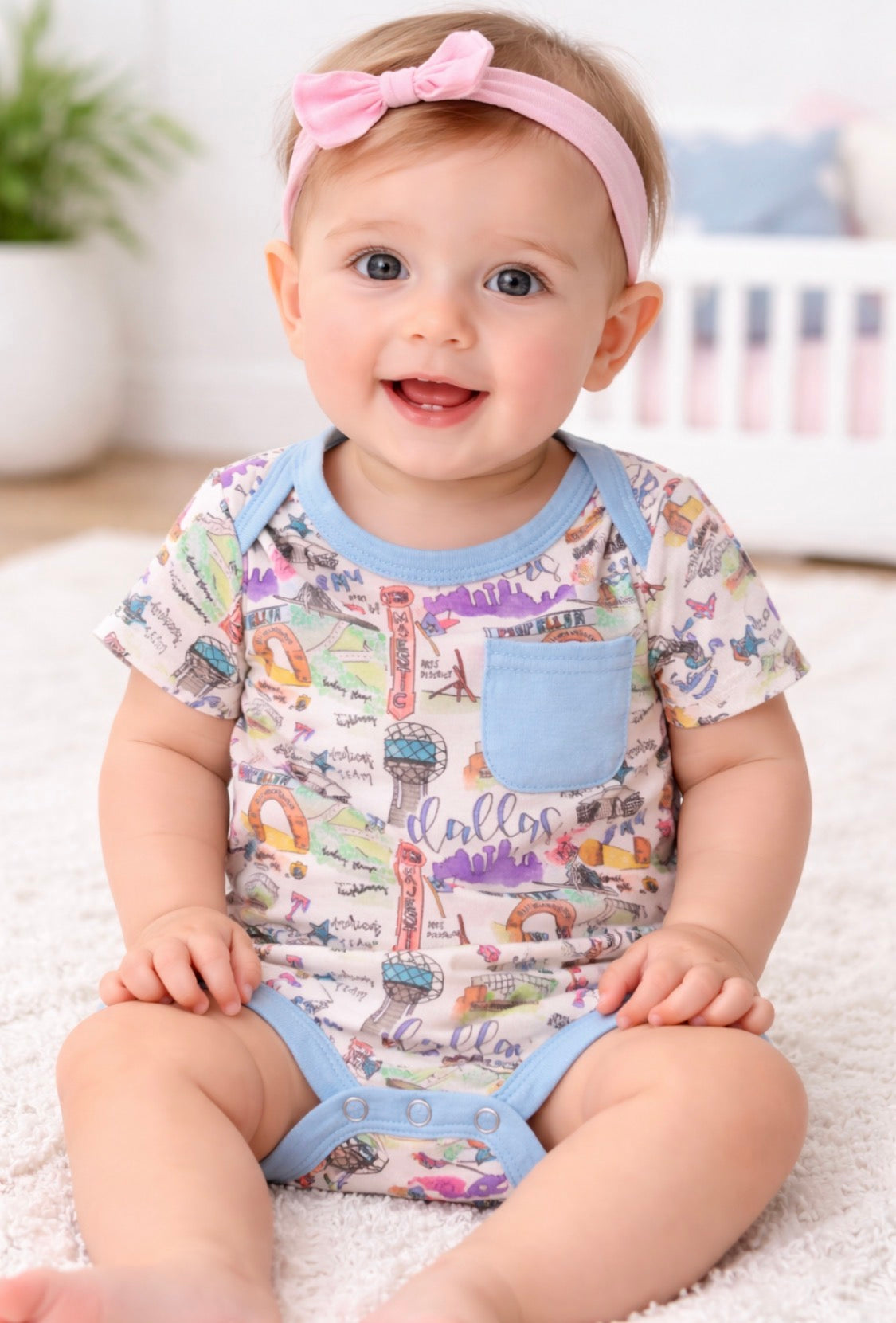 Dallas Texas  Baby bamboo romper