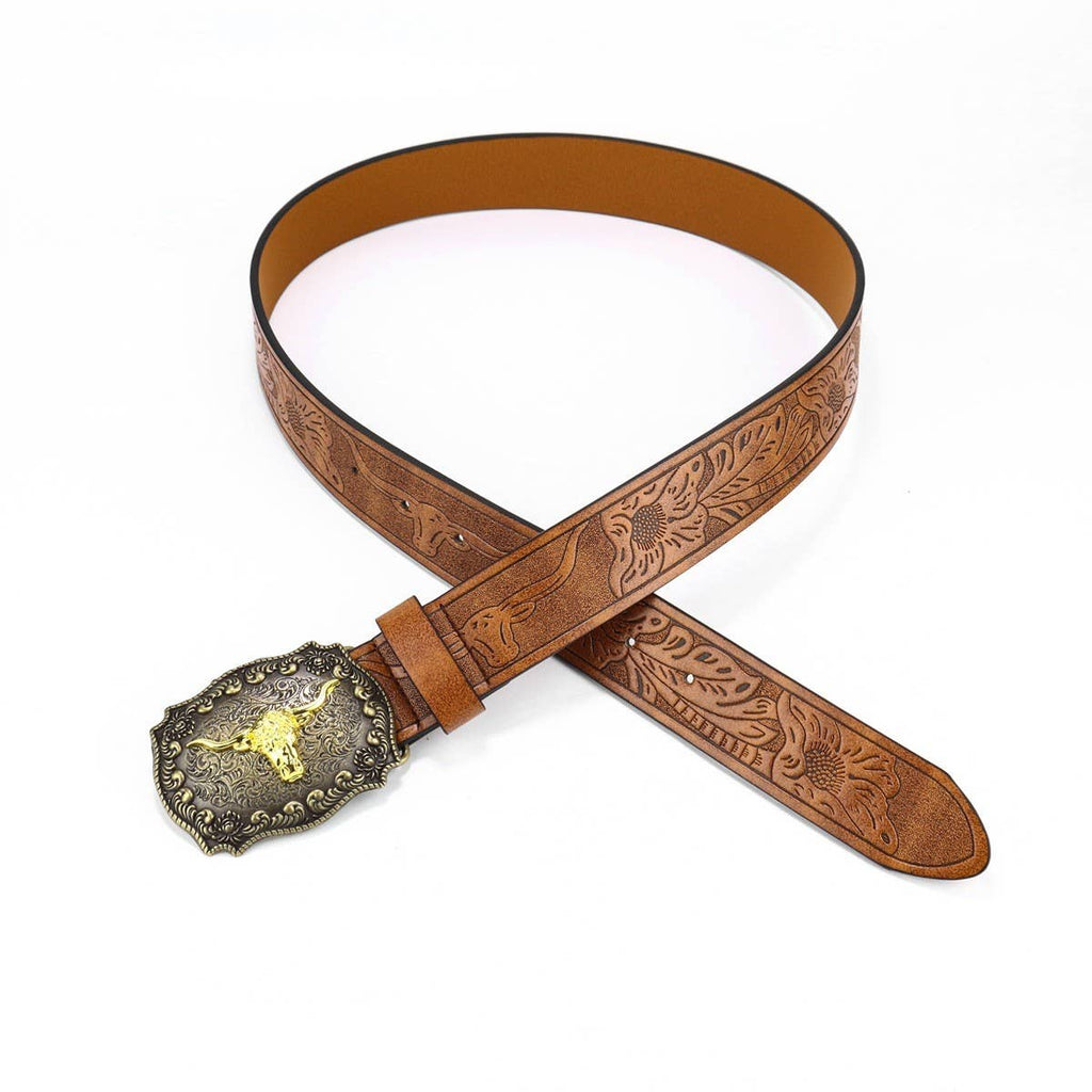 WESTERN COWBOY BELT COW HEAD