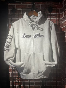 Deep Ellum Texas Chenille Zip Up Jacket Hoodie